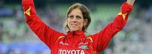 DOCU_GRUPO Bronze medalist Rodriguez of Spain reacts on the podium after the women's 1,500 meters event at the IAAF World Championships in Daegu